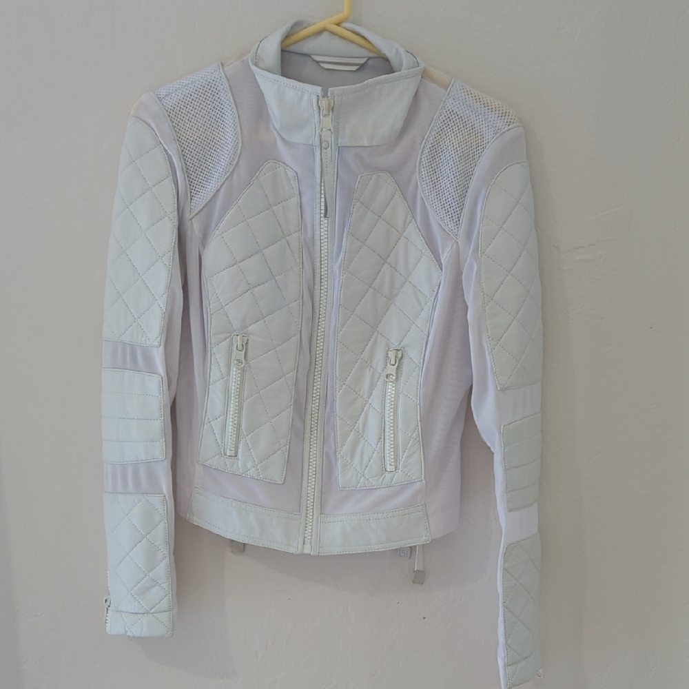 🩷Blanc Noir Quilted White Moto Jacket🩷 - Picture 2 of 12